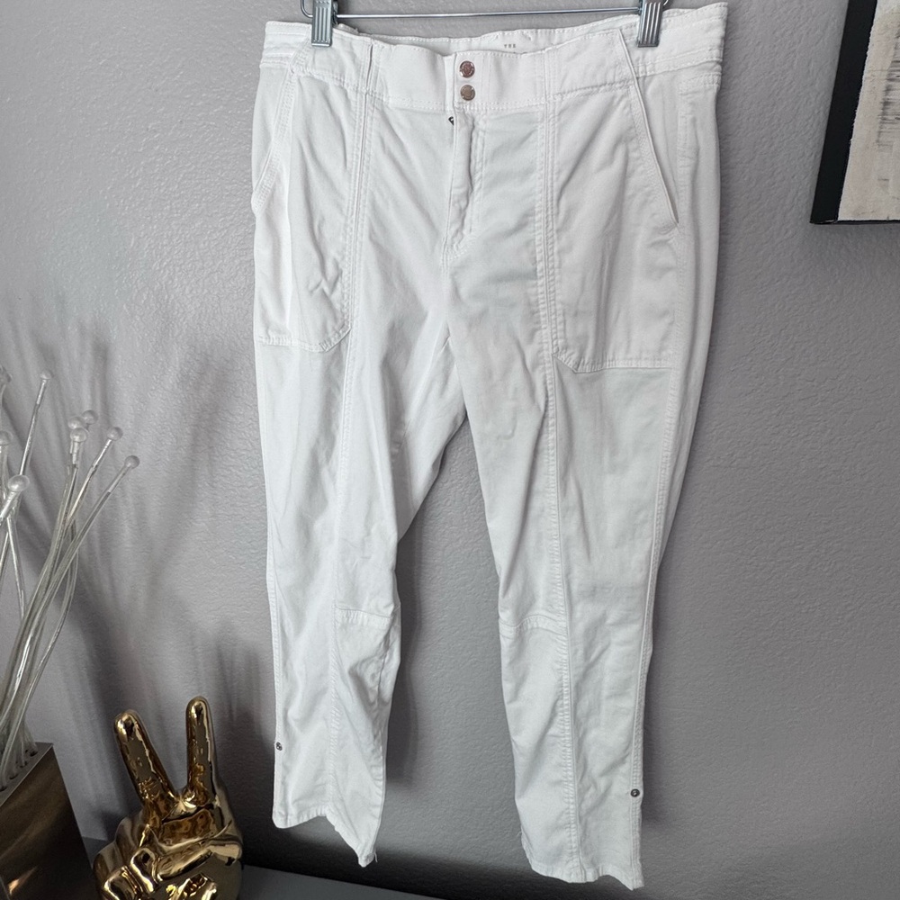 Crisp WHBM Cargo White Women's Straight Leg Pants Size 10